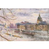 Serge Belloni (1925-2005) – Le Pont des Arts et l’Institut huile sur panneau vers 1980 | Biron 