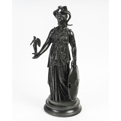 Magnifique bronze représentant la statue d’Athéna Parthénos d’après l’antique, patine brune, XIXe siècle