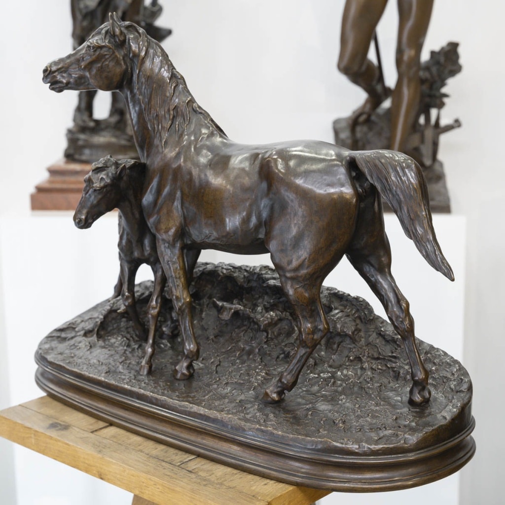 La Jument Normande Et Son Poulain , Pierre – Jules Mêne (1810-1879) | Biron 