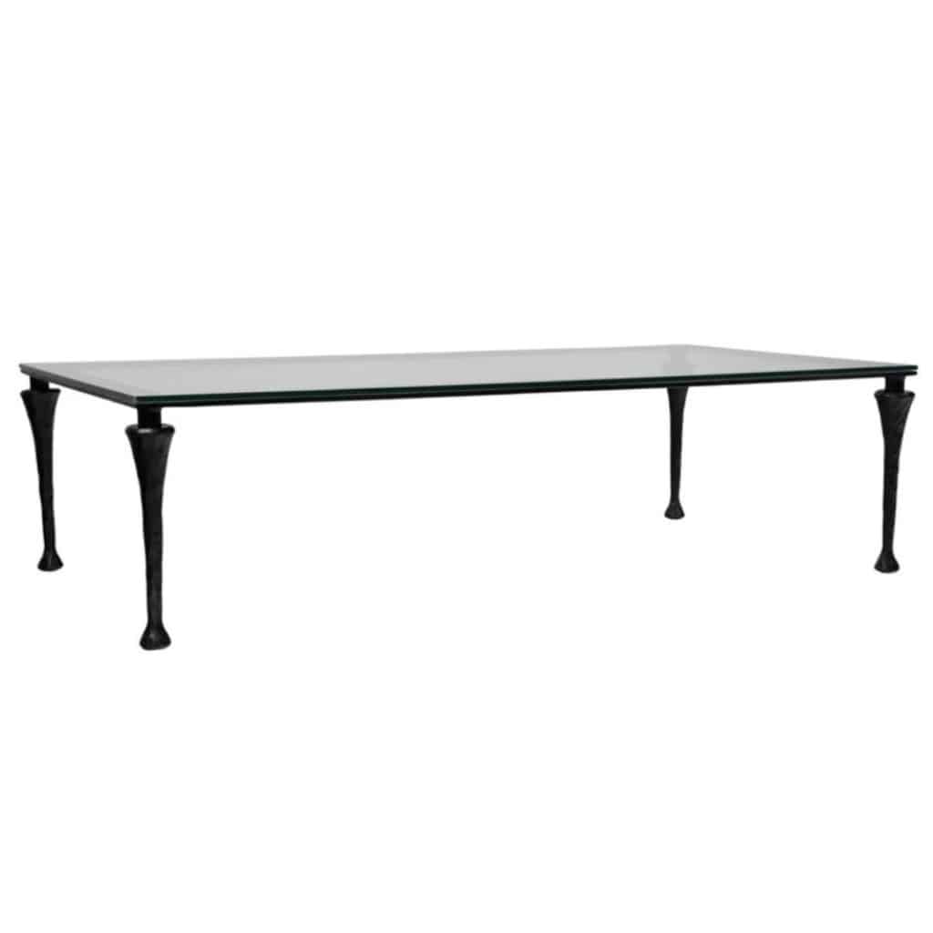 1960 Grande table basse en fer forgé par Maison Roche | Biron 