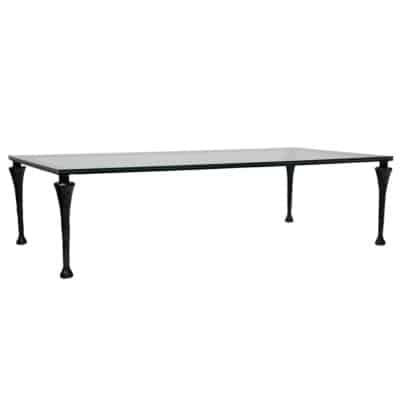 1960 Grande table basse en fer forgé par Maison Roche