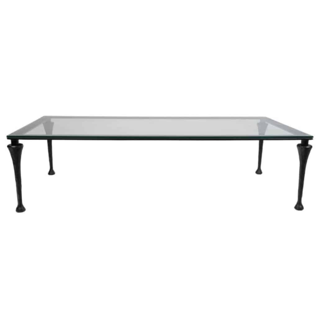 1960 Grande table basse en fer forgé par Maison Roche | Biron 
