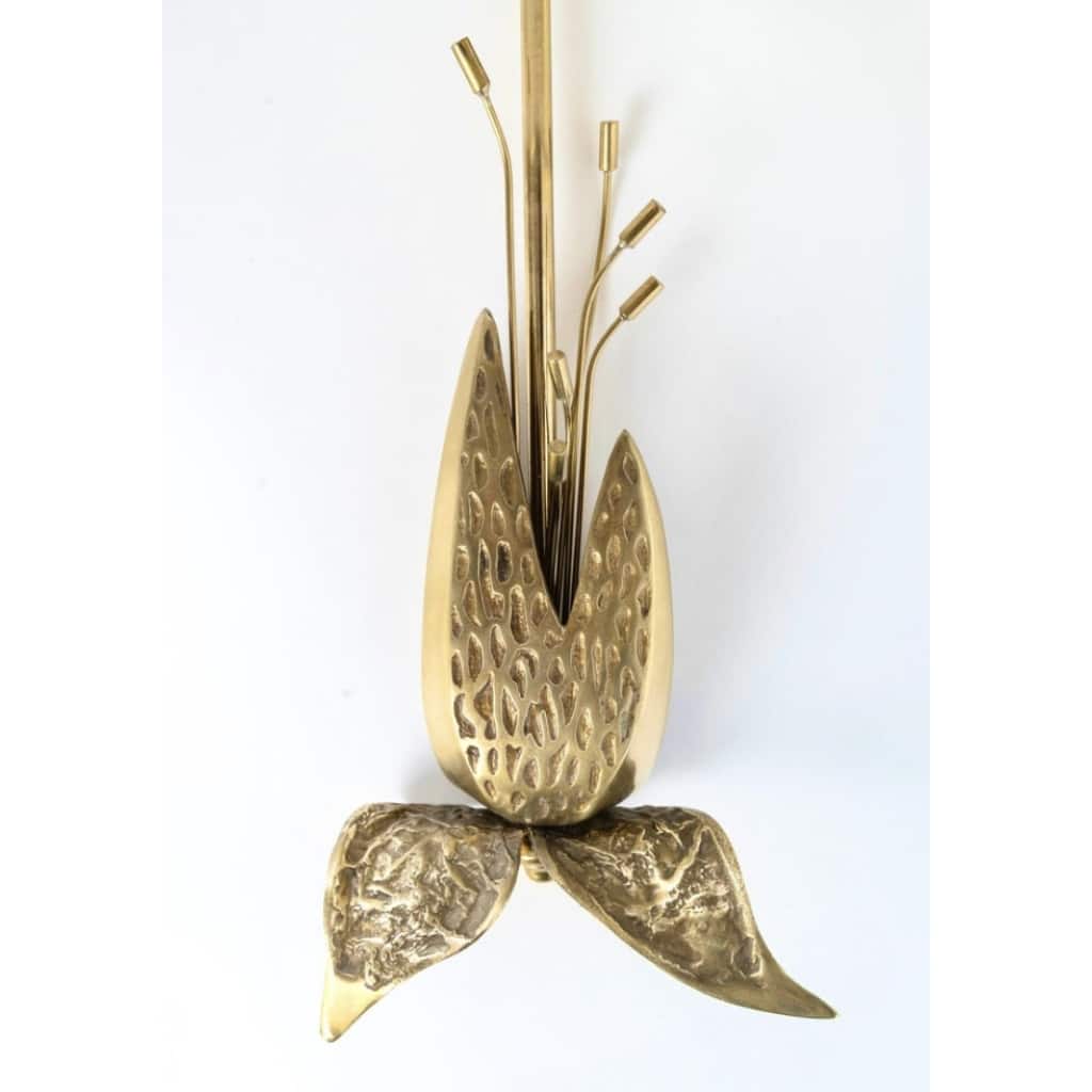 1970 Paire d’appliques de la Maison Charles en bronze et laiton doré. | Biron 