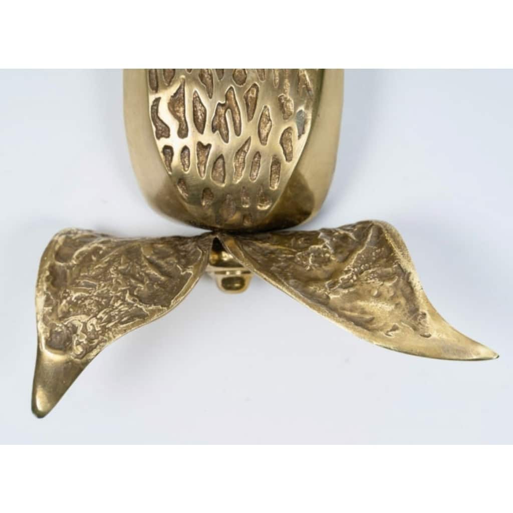 1970 Paire d’appliques de la Maison Charles en bronze et laiton doré. | Biron 
