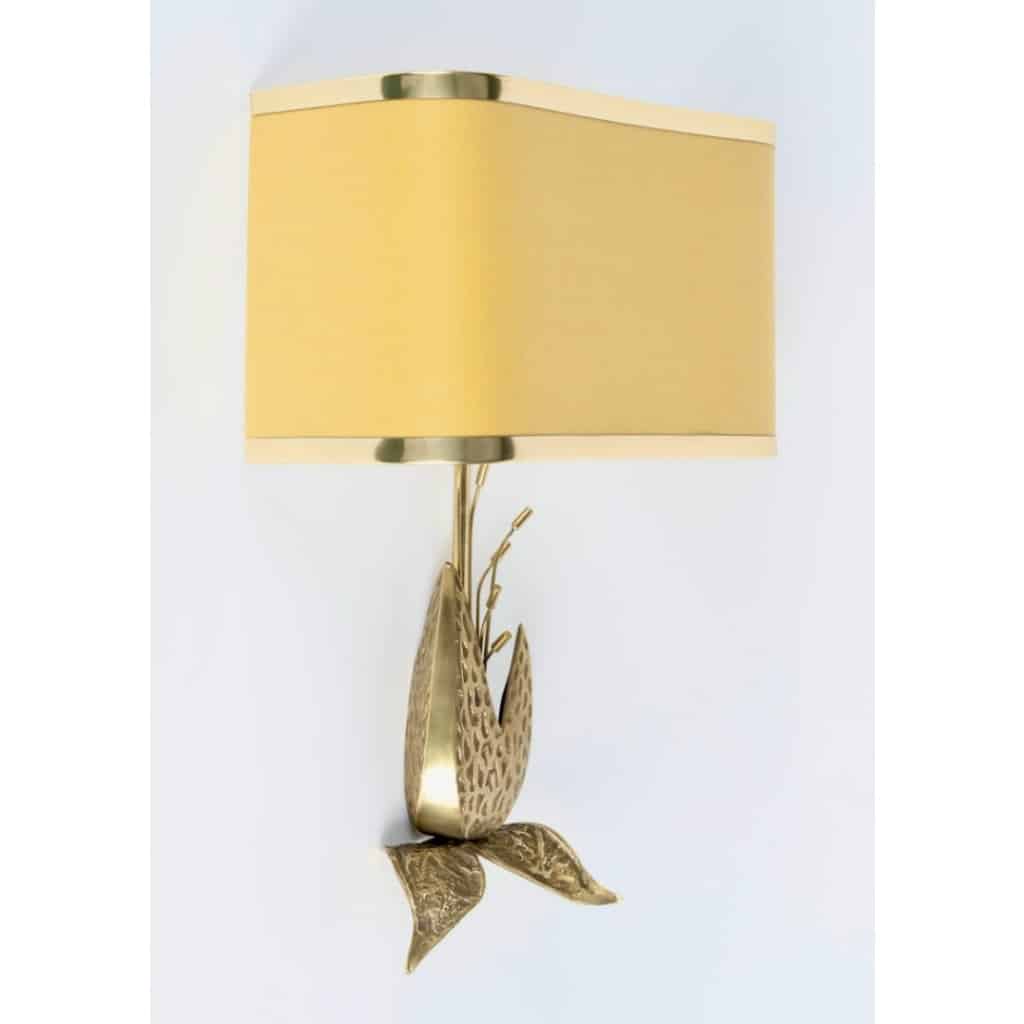 1970 Paire d’appliques de la Maison Charles en bronze et laiton doré. | Biron 