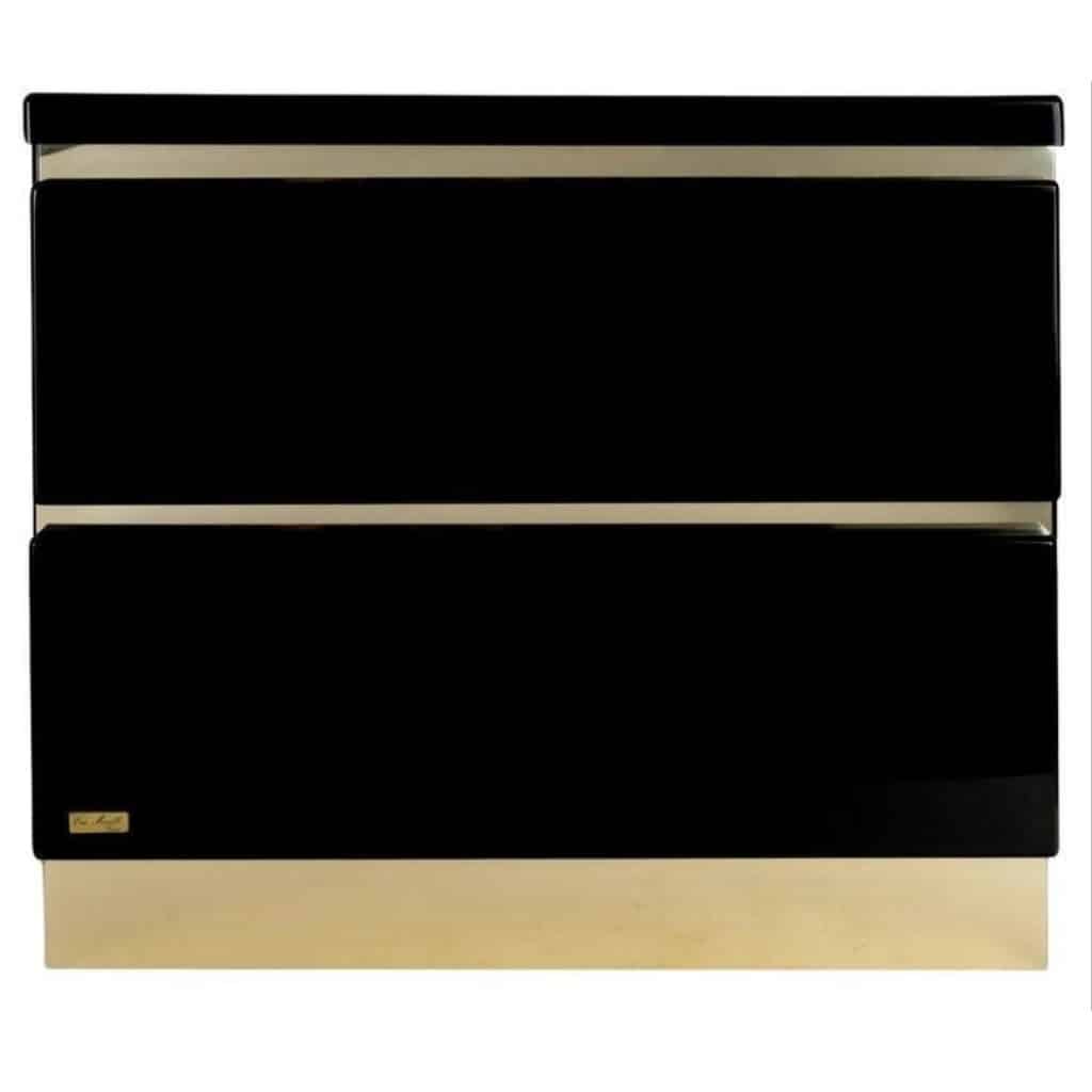 1970 Paire de tables de chevet en laque noire signées Eric Marville | Biron 