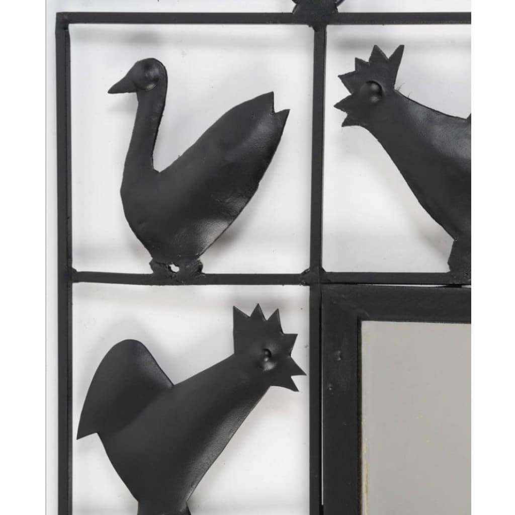1950, Paire de miroirs en fer forgé, Atelier Marolles & Jean Touret | Biron 