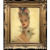 DOMERGUE Jean Gabriel Peinture XXè Jeune Femme au foulard Huile Sur Isorel Signée Archives Noé Willer | Biron 