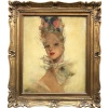 DOMERGUE Jean Gabriel Peinture XXè Jeune Femme au foulard Huile Sur Isorel Signée Archives Noé Willer | Biron 