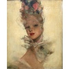 DOMERGUE Jean Gabriel Peinture XXè Jeune Femme au foulard Huile Sur Isorel Signée Archives Noé Willer | Biron 