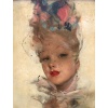 DOMERGUE Jean Gabriel Peinture XXè Jeune Femme au foulard Huile Sur Isorel Signée Archives Noé Willer | Biron 