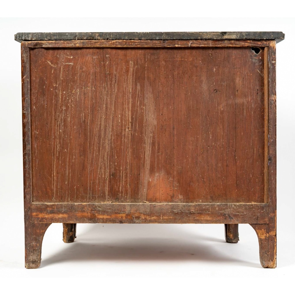 Commode d’époque Louis XV en Satiné, Bois de Rose et Bois Violette estampillée de Bon Durand | Biron 