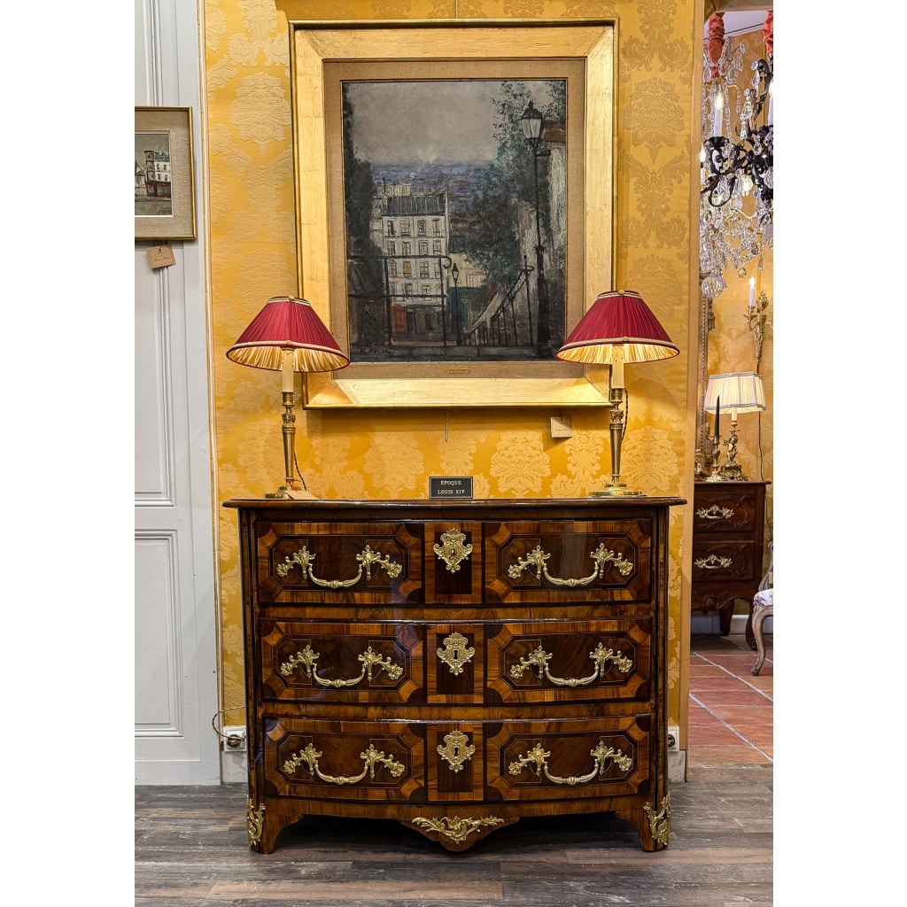 Commode du Dauphiné à marqueterie de cœurs d’époque Louis XIV vers 1700-1710 | Biron 