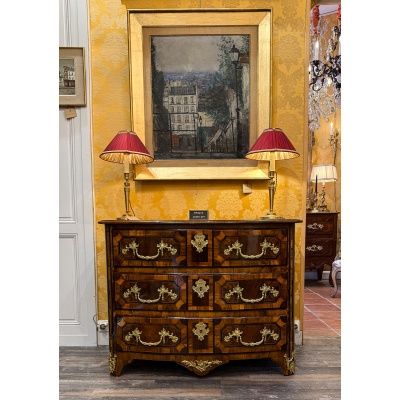 Commode du Dauphiné à marqueterie de cœurs d’époque Louis XIV vers 1700-1710
