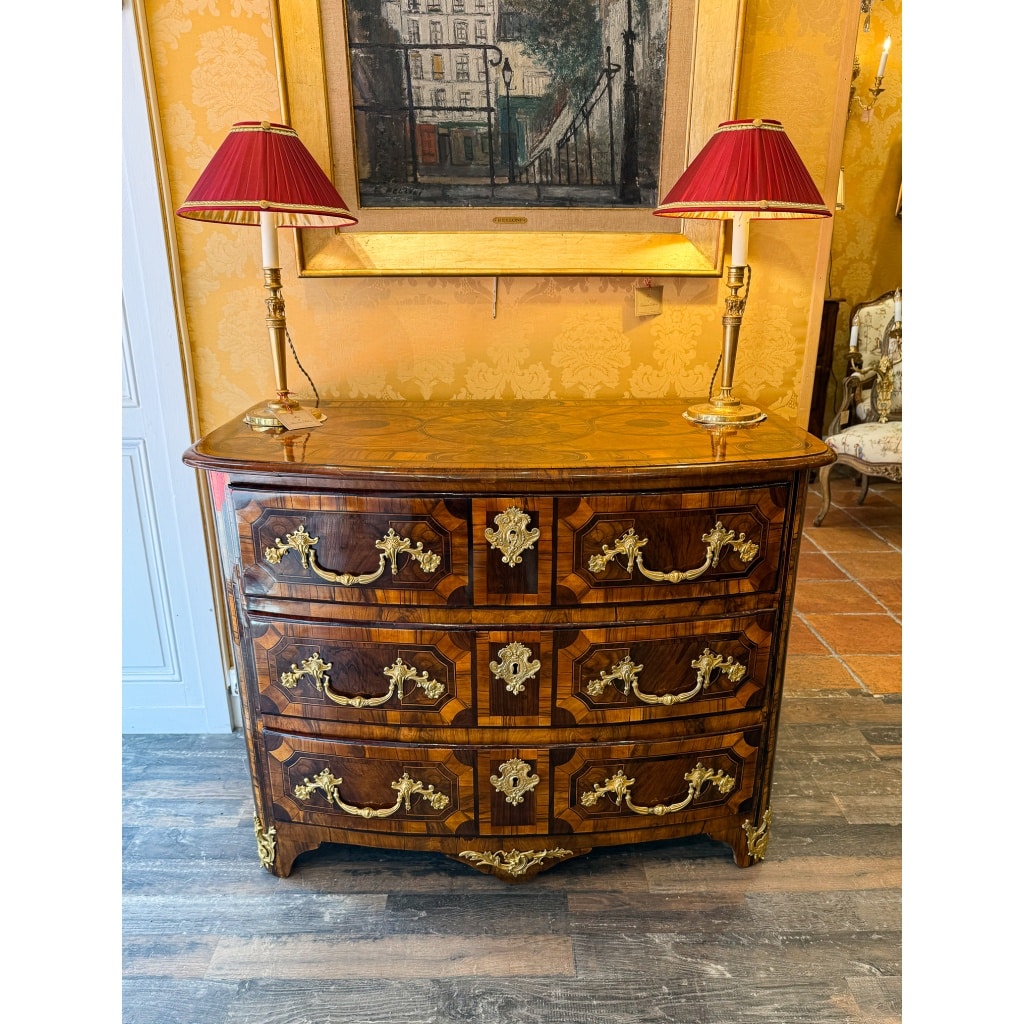 Commode du Dauphiné à marqueterie de cœurs d’époque Louis XIV vers 1700-1710 | Biron 