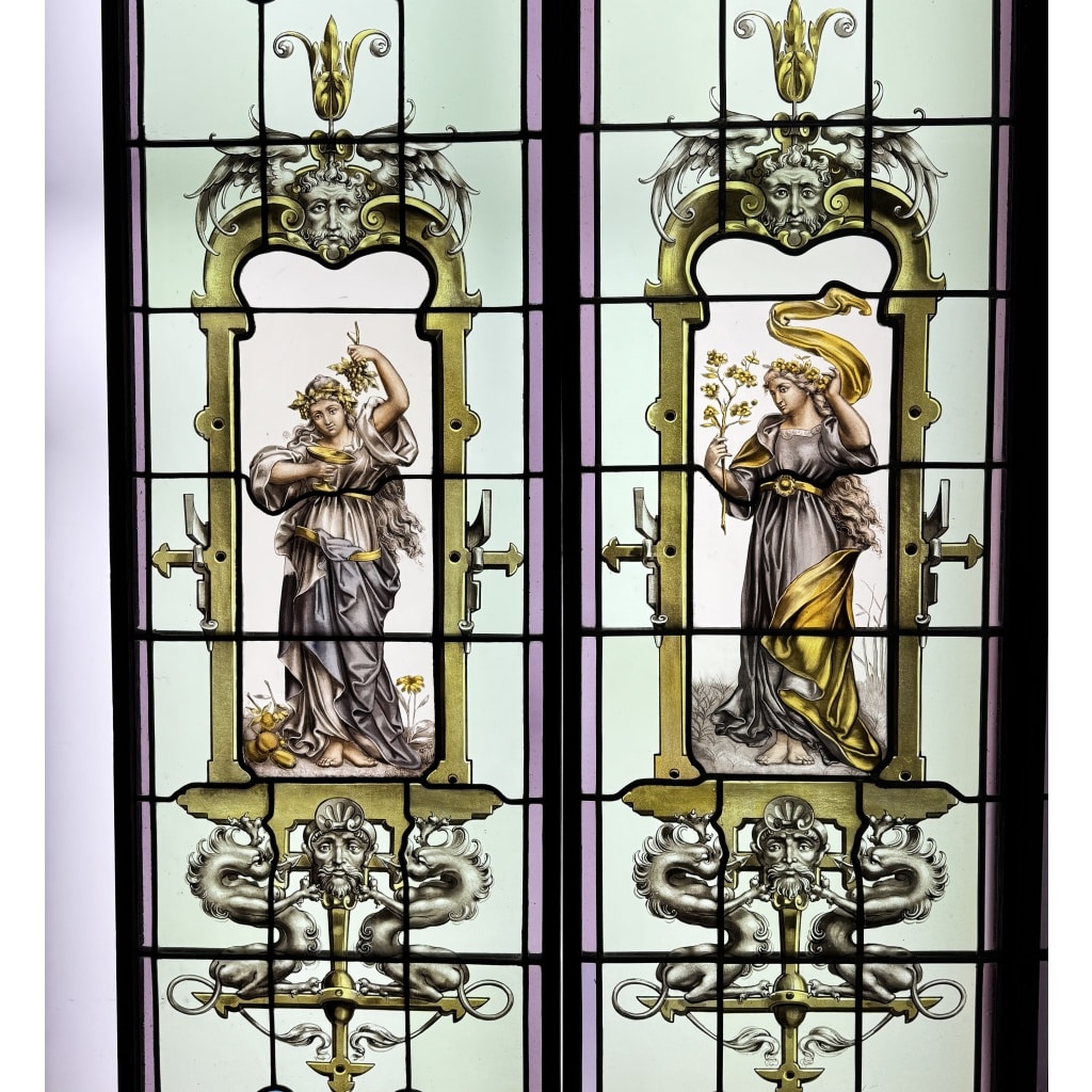 Vitraux les 4 saisons (H167cm L200cm) | Biron 
