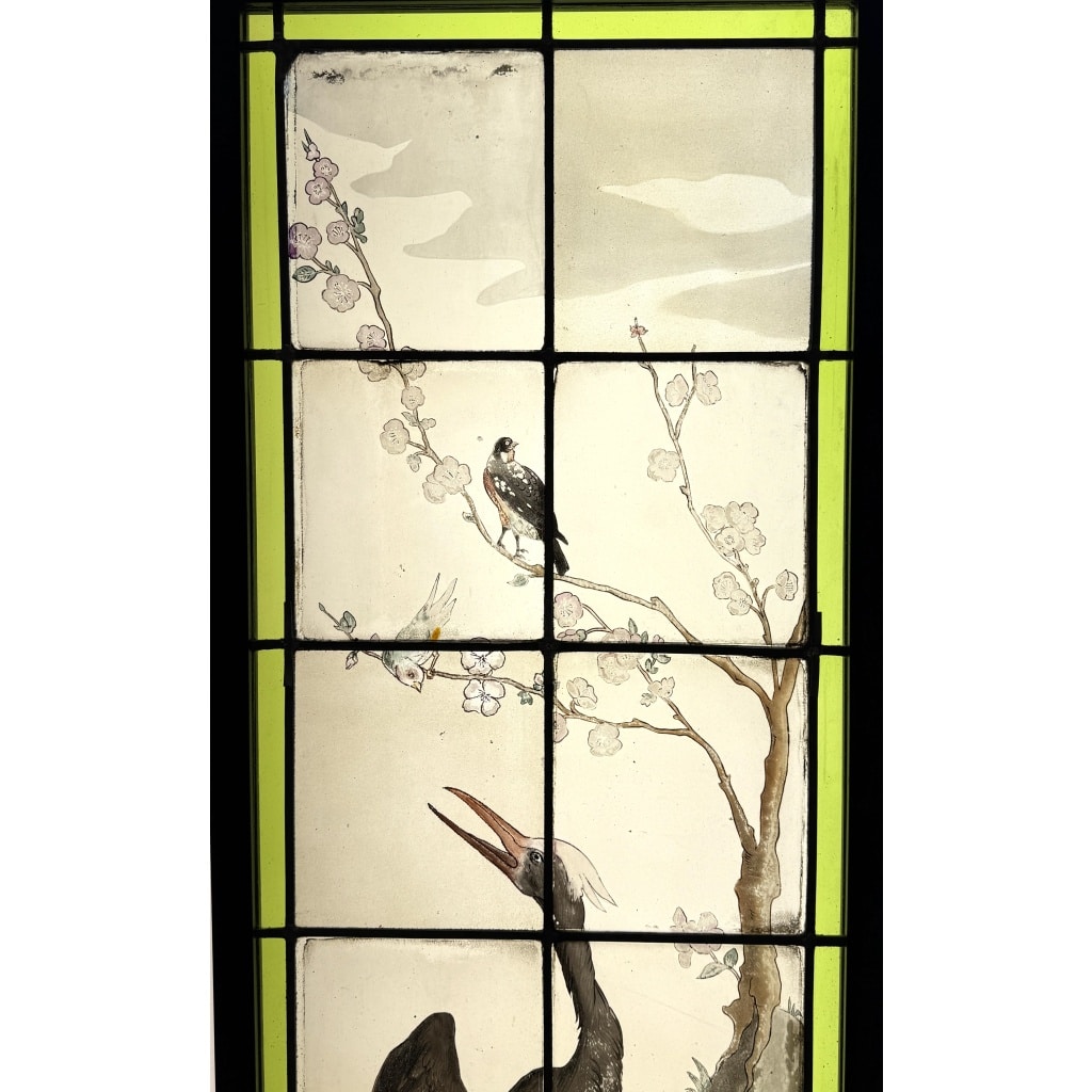 Vitrail au cormoran H137,5cm L51cm | Biron 