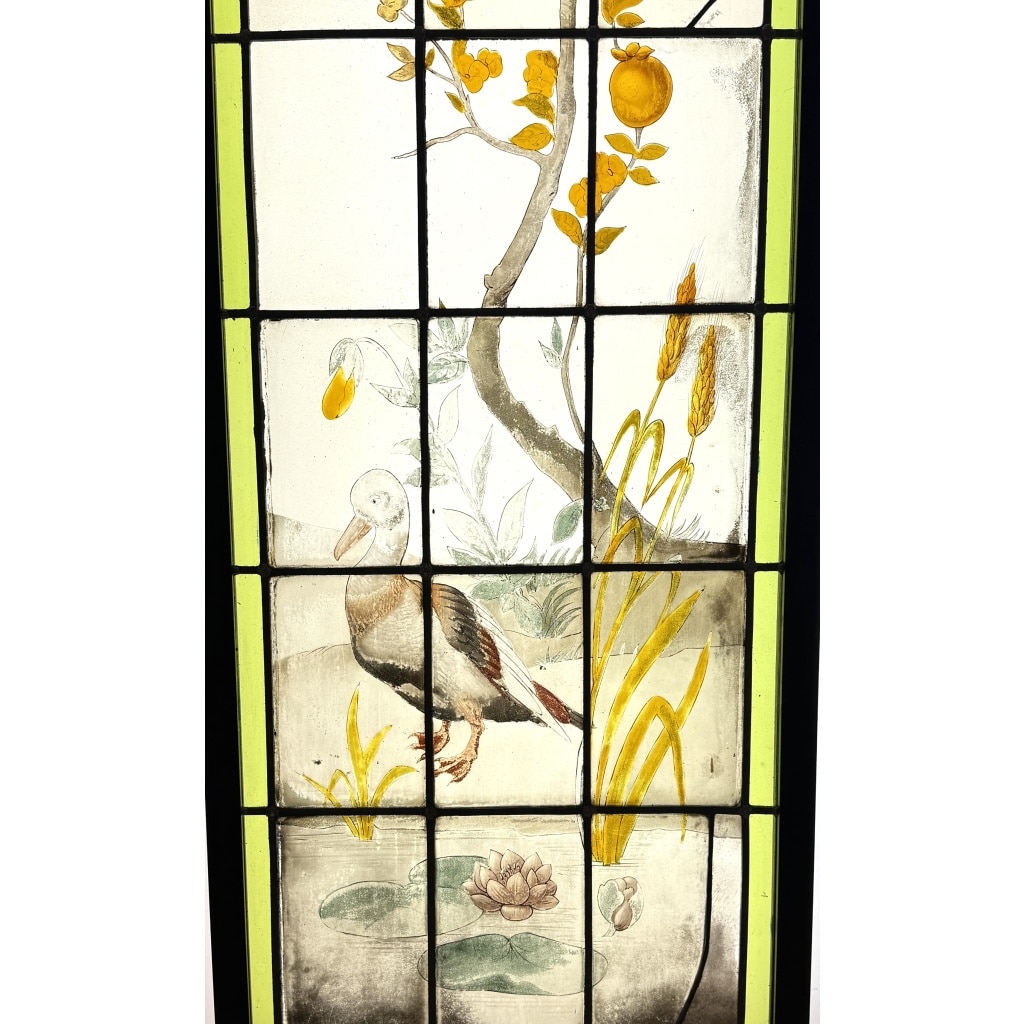 Vitrail au canard H137,5cm L48cm | Biron 