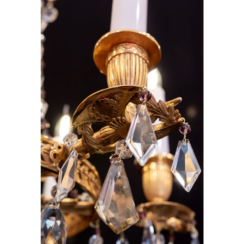 Lustre en bronze ciselé et doré aux Attributs Révolutionnaire XIXème siècle | Biron 