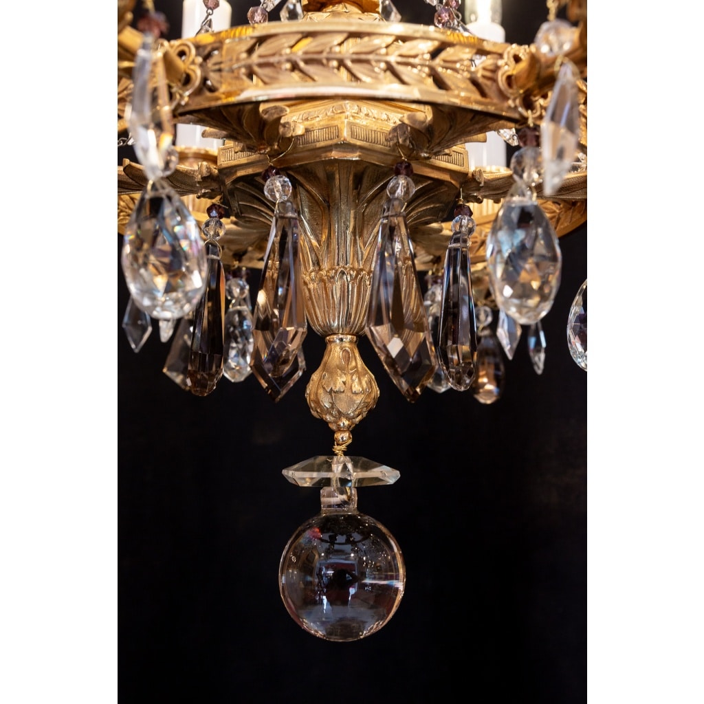 Lustre en bronze ciselé et doré aux Attributs Révolutionnaire XIXème siècle | Biron 