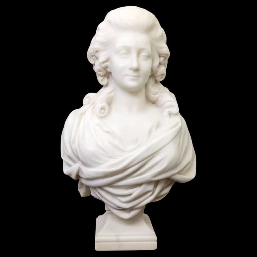 Sculpture – Buste « Madame De Pompadour » , Guglielmo Pugi (1850-1915) – Marbre | Biron 