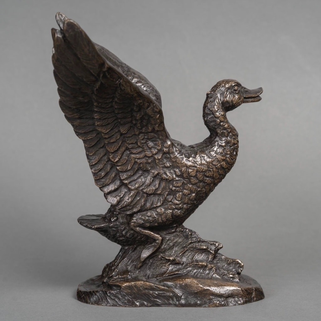 Sculpture – L’ Envol Du Canard , Irénée Félix René Rochard (1906-1984) – Bronze | Biron 