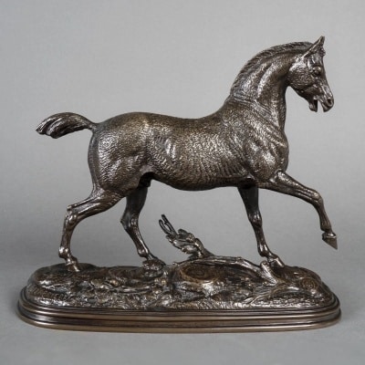Sculpture - Le Cheval Libre , Paul - Édouard Delabrièrre (1829-1912) - Bronze