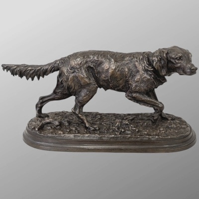 Sculpture - Chien Épagneul Français Fabio N°2 , Pierre - Jules Mêne (1810-1879) - Bronze
