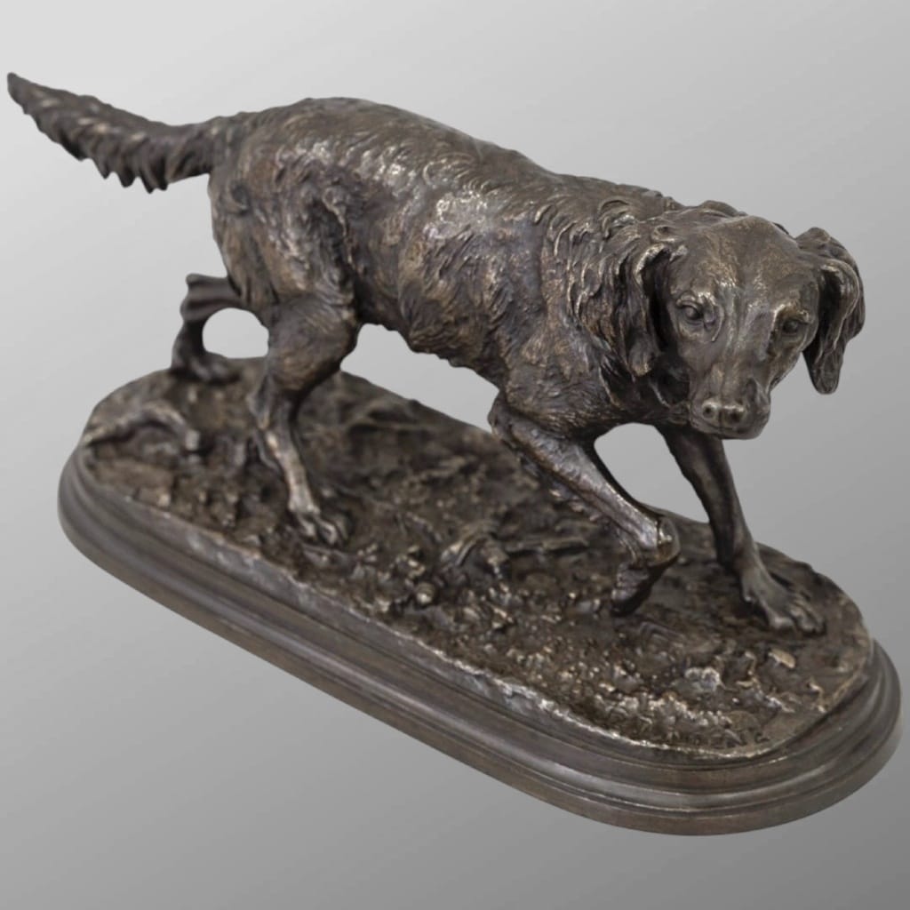 Sculpture – Chien Épagneul Français Fabio N°2 , Pierre – Jules Mêne (1810-1879) – Bronze | Biron 