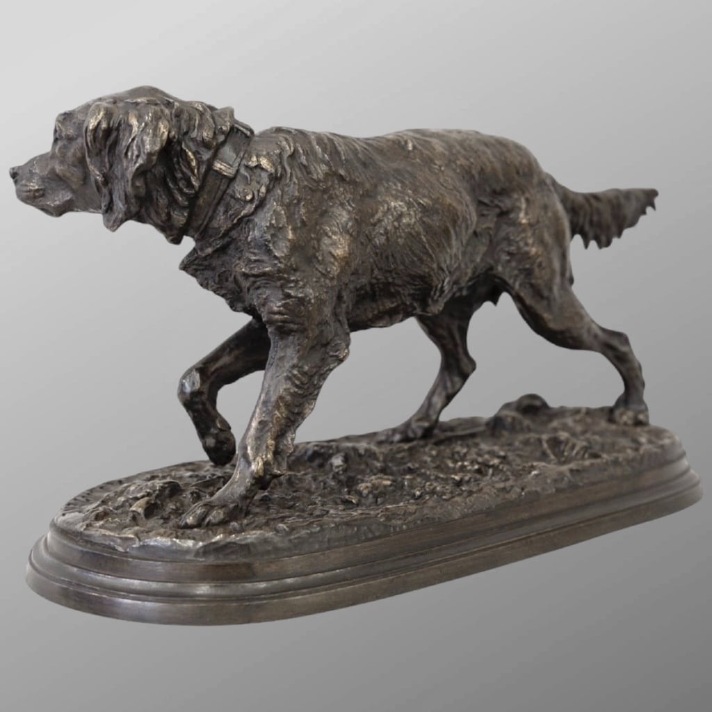 Sculpture – Chien Épagneul Français Fabio N°2 , Pierre – Jules Mêne (1810-1879) – Bronze | Biron 