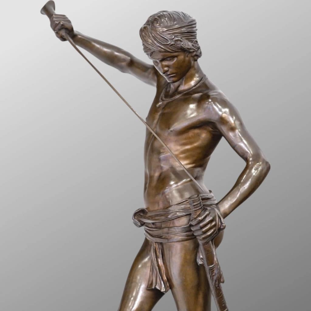 Sculpture – David Vainqueur De Goliath , Marius – Jean – Antonin Mercié (1845-1916) – Bronze | Biron 