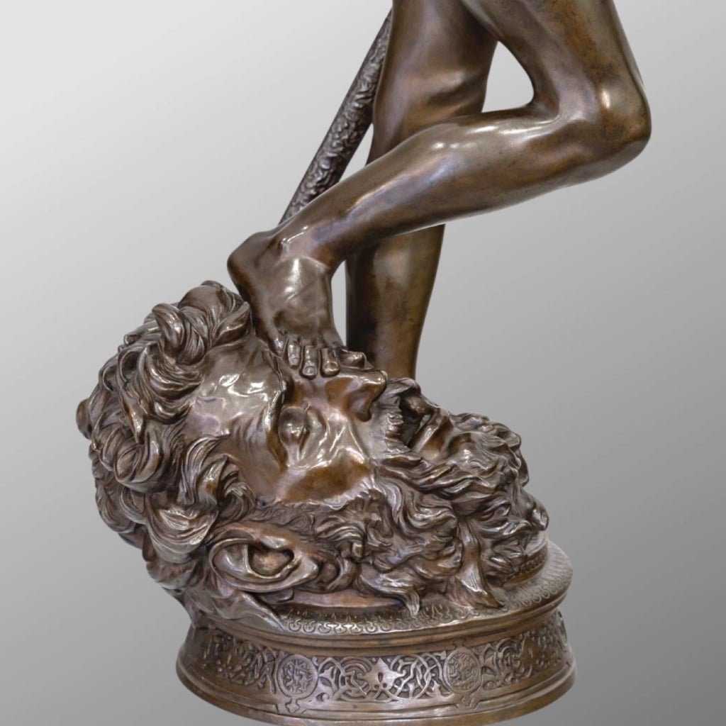 Sculpture – David Vainqueur De Goliath , Marius – Jean – Antonin Mercié (1845-1916) – Bronze | Biron 