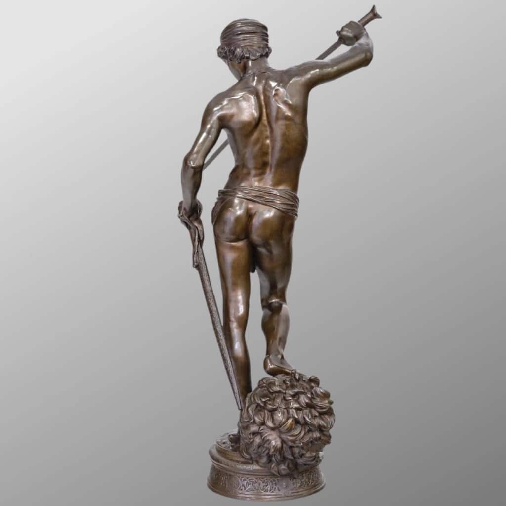 Sculpture – David Vainqueur De Goliath , Marius – Jean – Antonin Mercié (1845-1916) – Bronze | Biron 