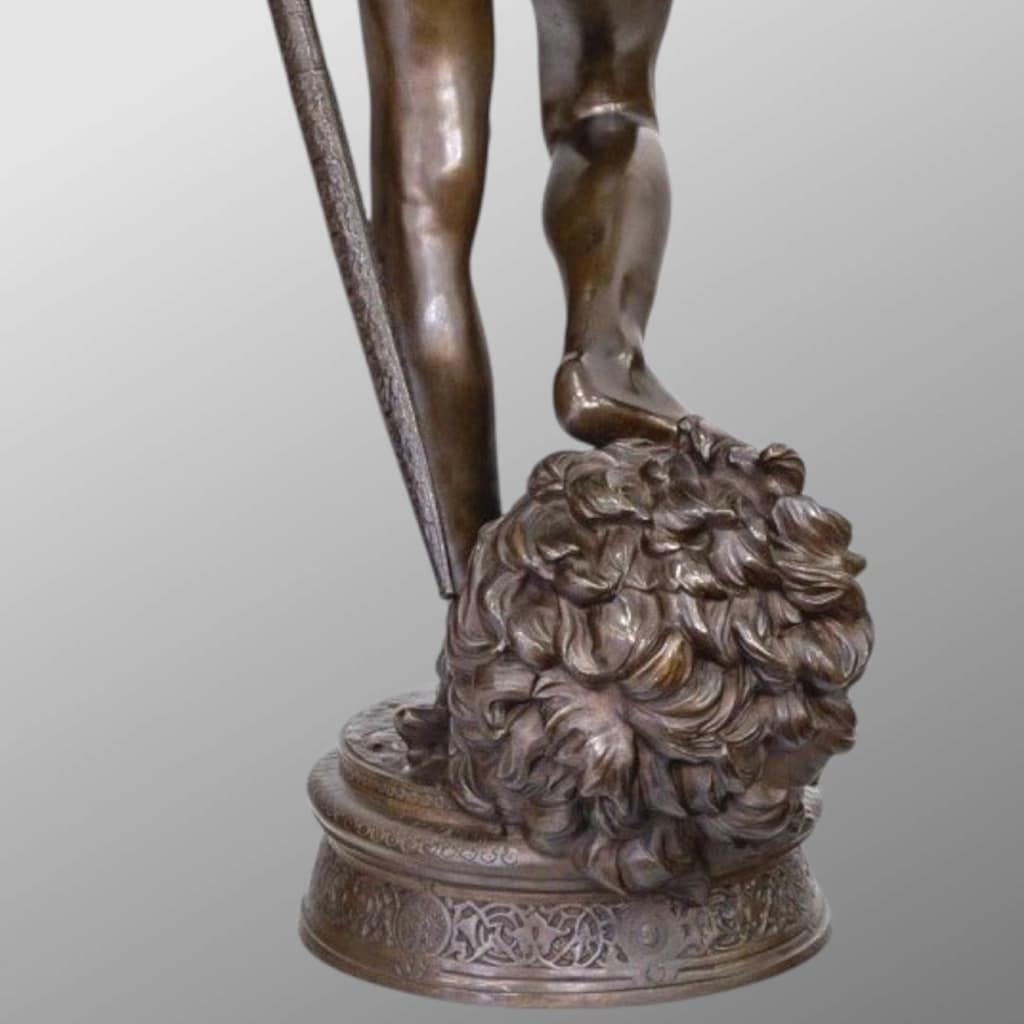 Sculpture – David Vainqueur De Goliath , Marius – Jean – Antonin Mercié (1845-1916) – Bronze | Biron 