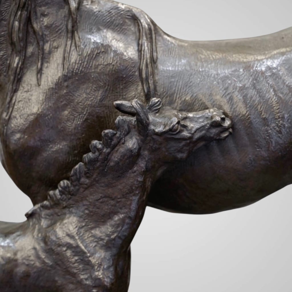 Sculpture – Jument Et Son Poulain , Christophe Fratin (1801-1864) – Bronze | Biron 