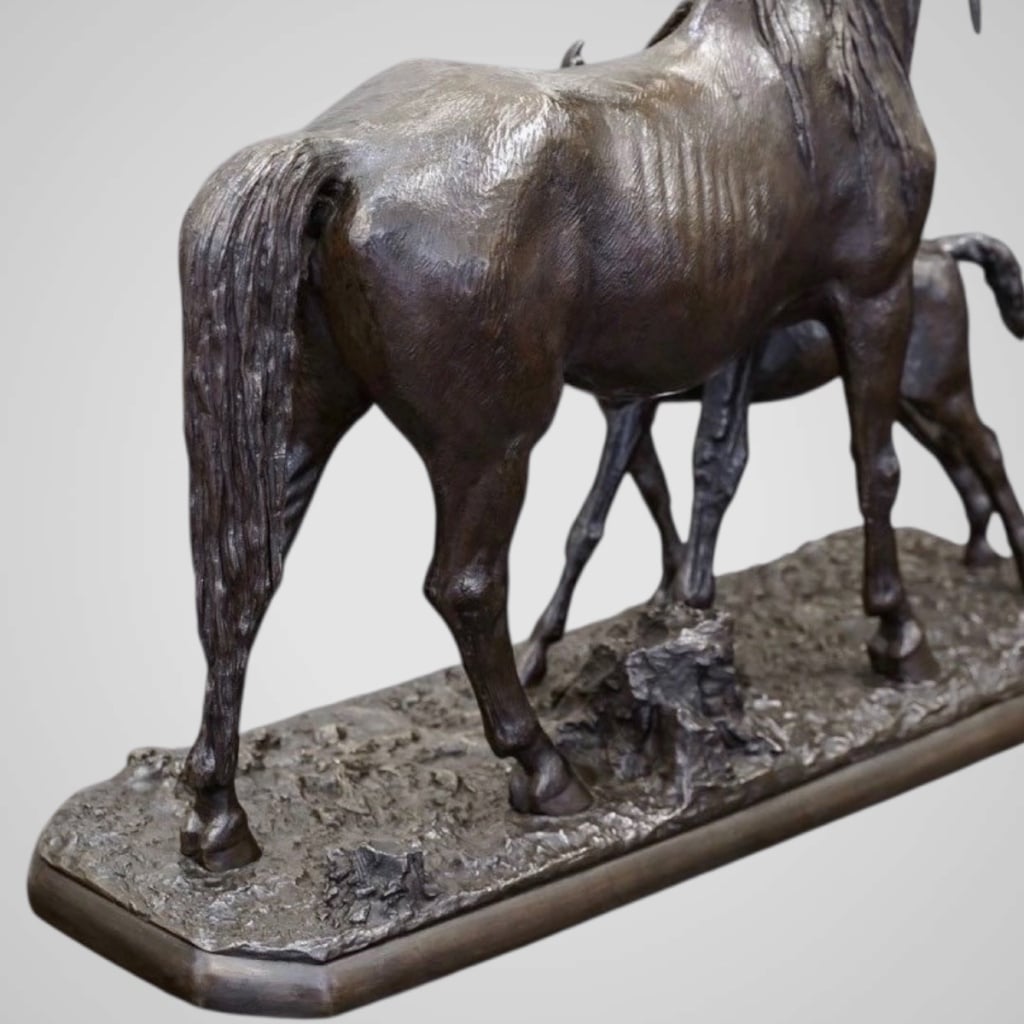 Sculpture – Jument Et Son Poulain , Christophe Fratin (1801-1864) – Bronze | Biron 
