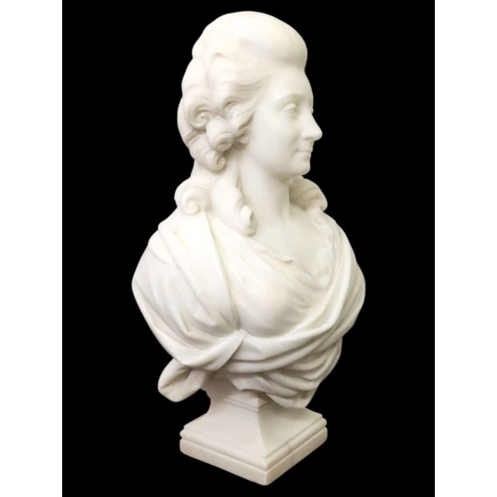 Sculpture – Buste « Madame De Pompadour » , Guglielmo Pugi (1850-1915) – Marbre | Biron 