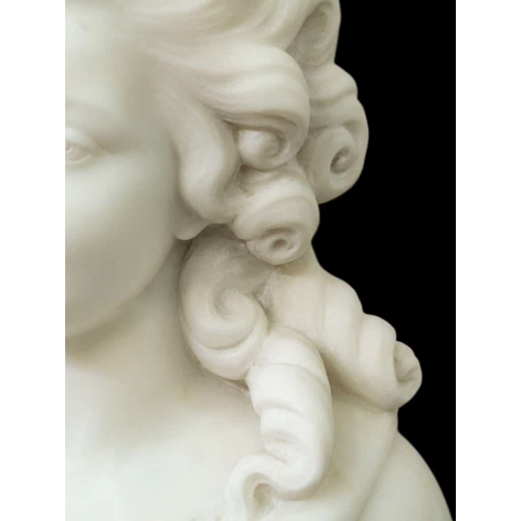 Sculpture – Buste « Madame De Pompadour » , Guglielmo Pugi (1850-1915) – Marbre | Biron 