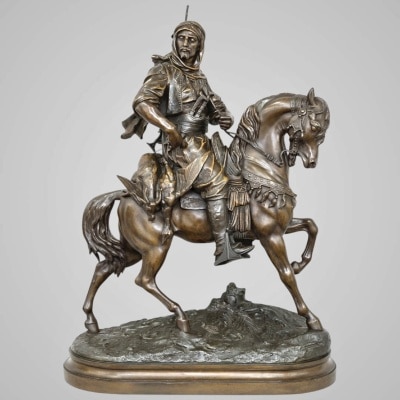 Cavalier Arabe En Retour De Chasse , Alfred Barye (1839-1882) Et Émile Guillemin (1841-1907)