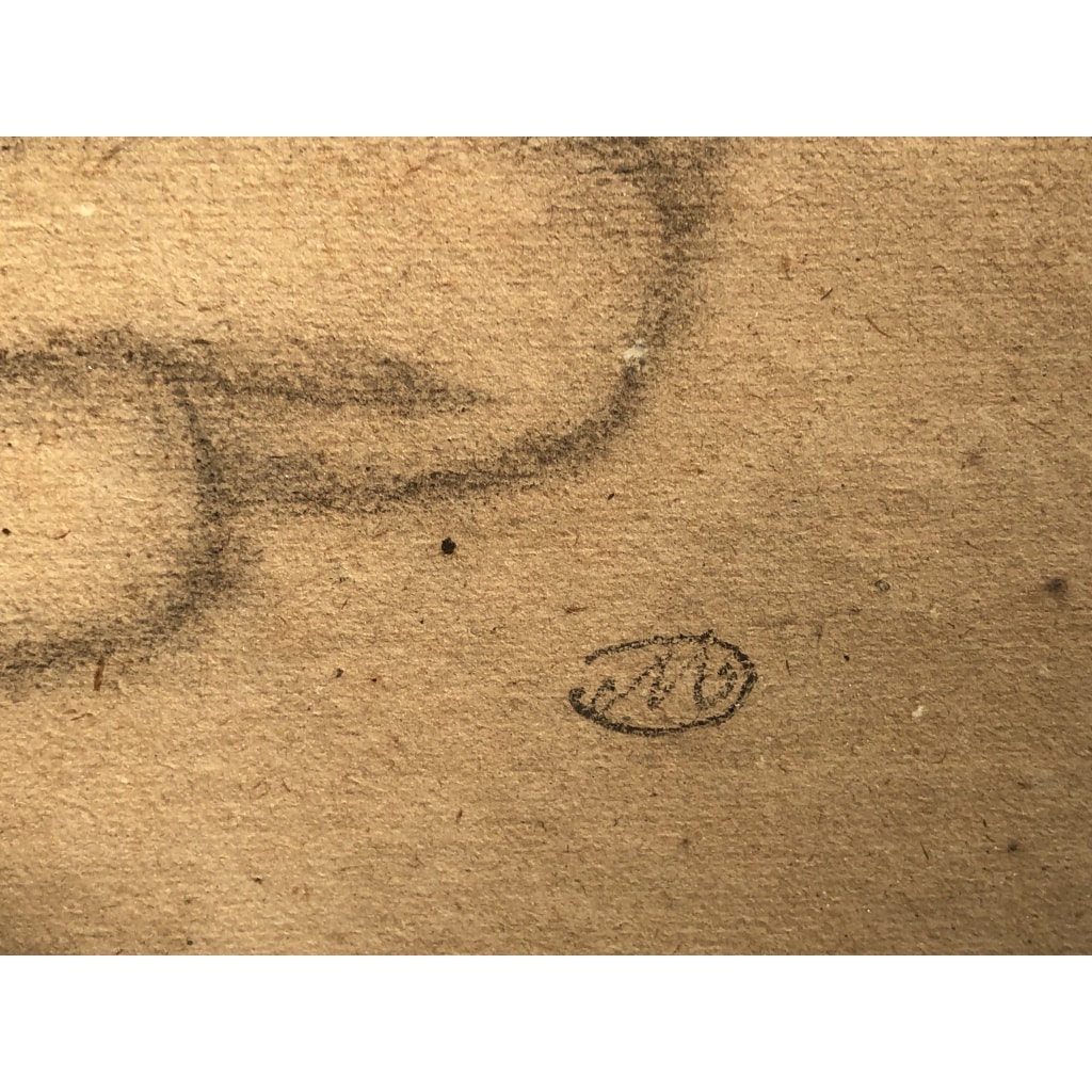 MAILLOL Aristide Nu allongé Fusain sur papier signé certificat d’authenticité | Biron 