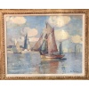 Morchain Paul Peinture 20è Bateaux De Pêche Sortant Du Port De La Rochelle Huile Signée Certificat | Biron 
