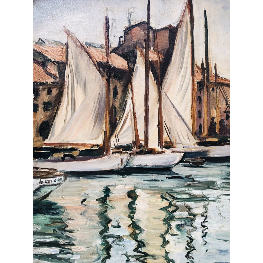 OTHON FRIESZ Emile Les voiles au port de Toulon en 1929 Huile sur toile signée et datée Certificat d’authenticité | Biron 