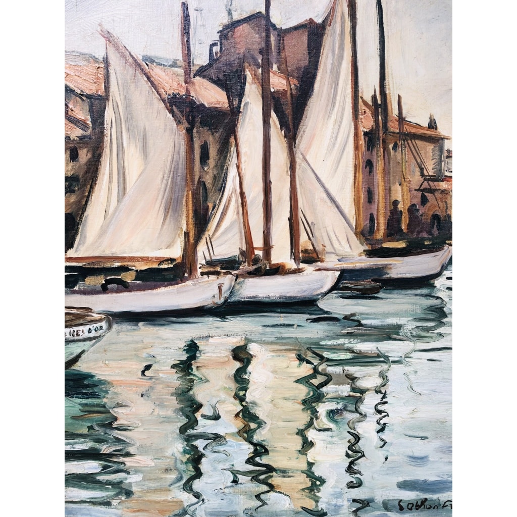 OTHON FRIESZ Emile Les voiles au port de Toulon en 1929 Huile sur toile signée et datée Certificat d’authenticité | Biron 