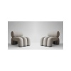 Paire de fauteuils contemporain – couleur taupe – tissu résistant au soleil – design milieu XXIème siècle. | Biron 