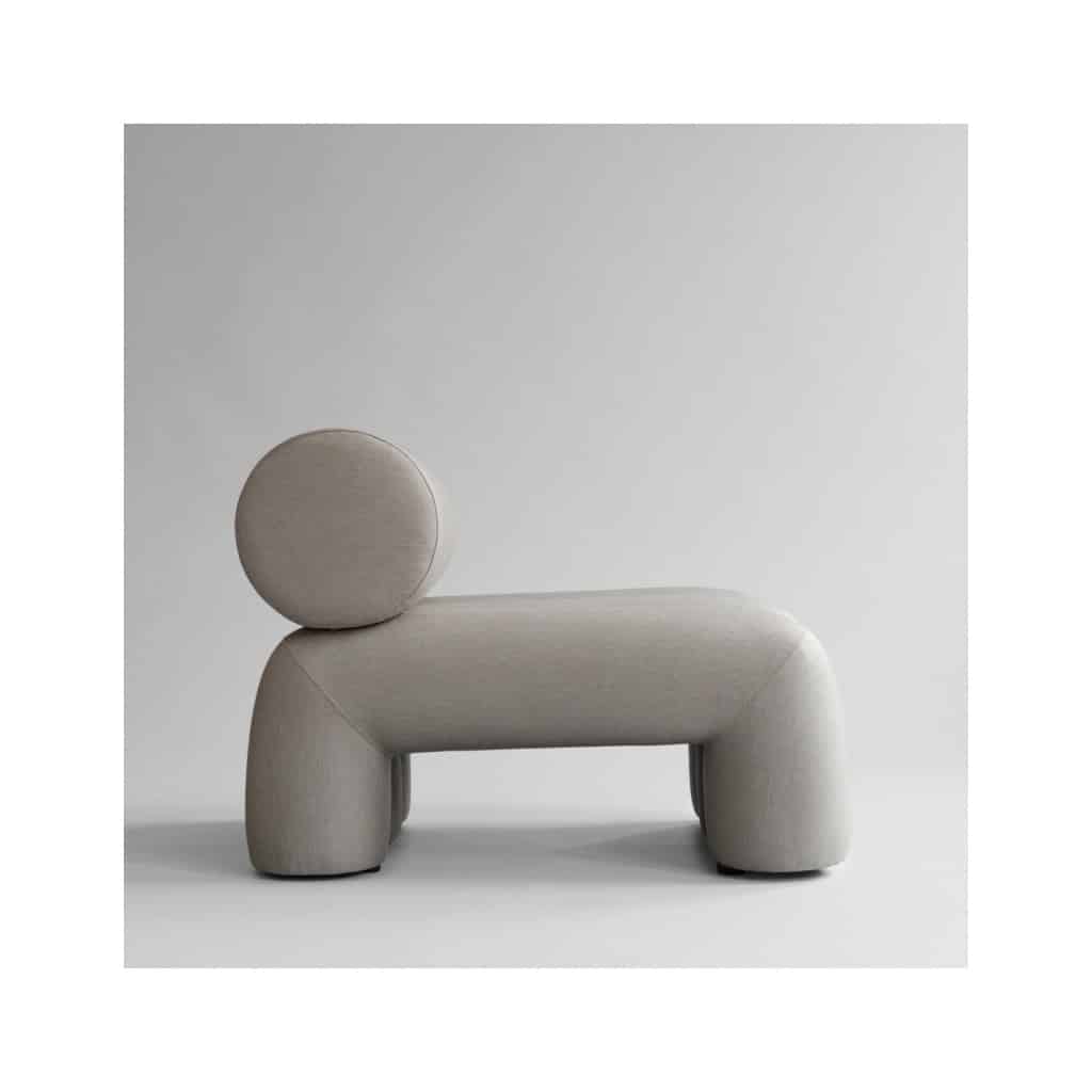 Paire de fauteuils contemporain – couleur taupe – tissu résistant au soleil – design milieu XXIème siècle. | Biron 