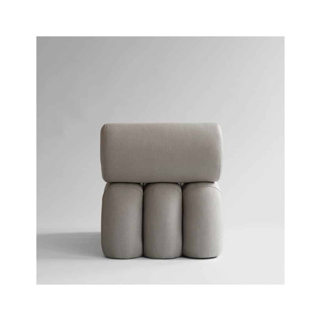 Paire de fauteuils contemporain – couleur taupe – tissu résistant au soleil – design milieu XXIème siècle. | Biron 