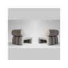 Paire de fauteuils contemporain – couleur taupe – tissu résistant au soleil – design milieu XXIème siècle. | Biron 