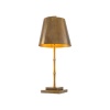Paire de lampes de table en laiton patiné au décor de bambou. | Biron 