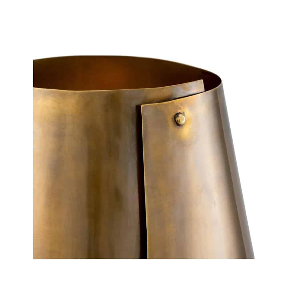 Paire de lampes de table en laiton patiné au décor de bambou. | Biron 