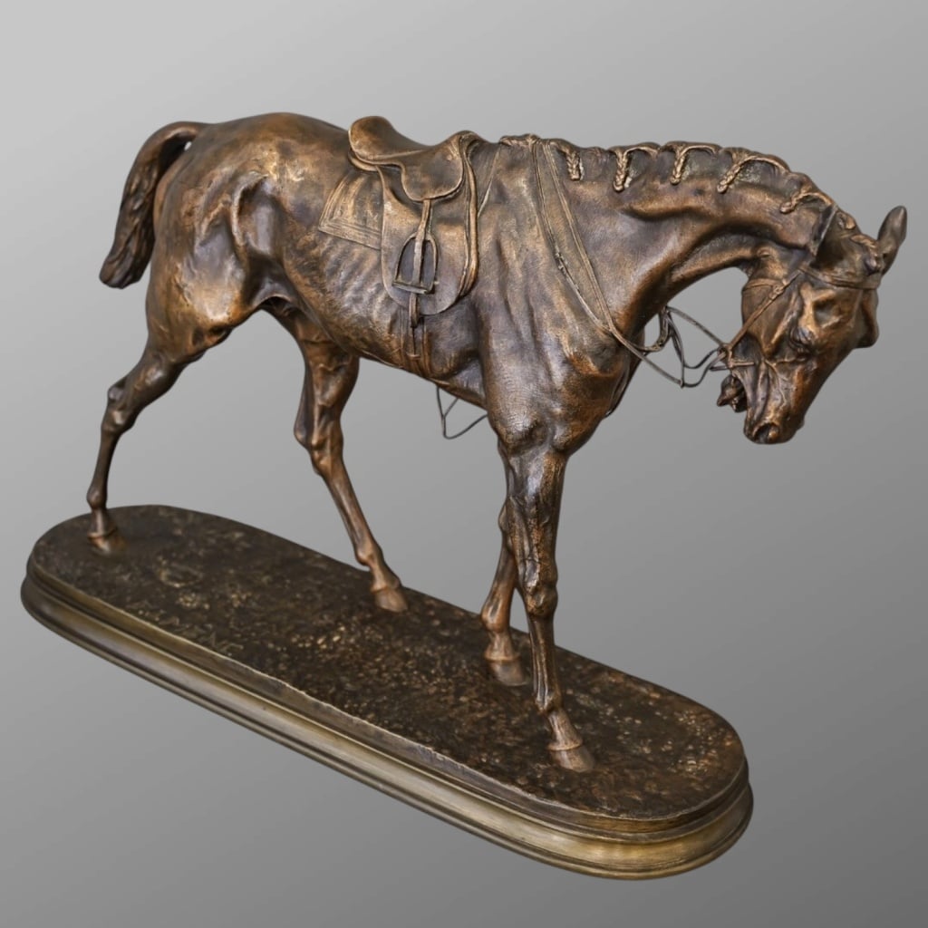 Sculpture – Cheval De Course , Pierre – Jules Mêne (1810-1879) – Bronze | Biron 